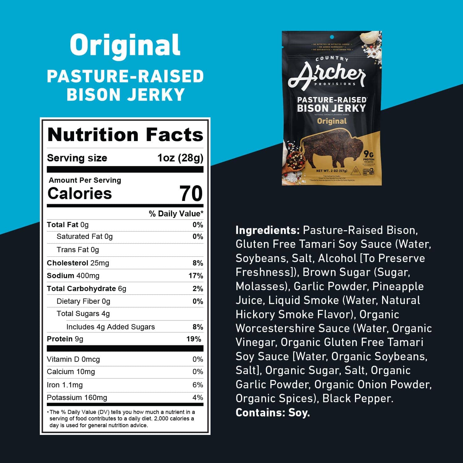 Original Bison Jerky Nutritional Info