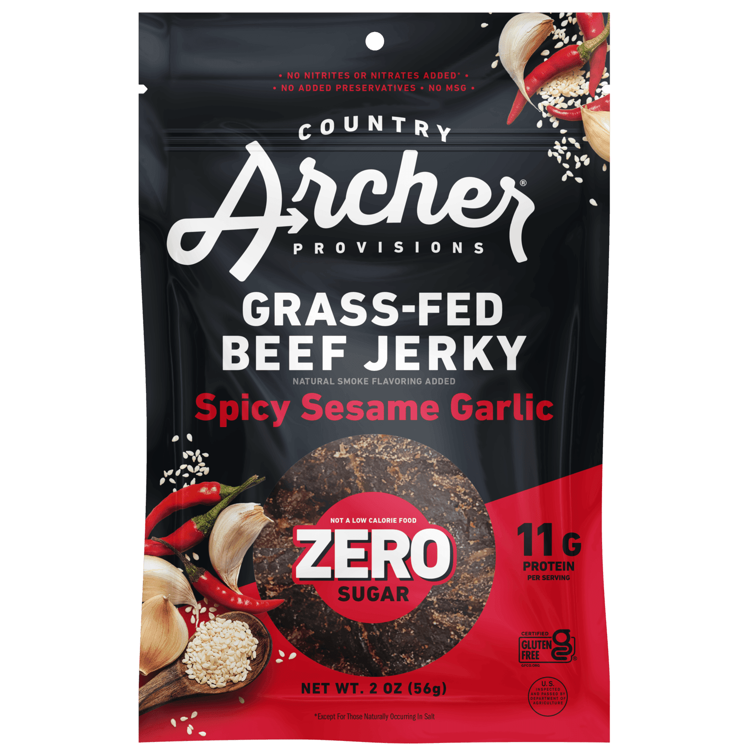 Zero Sugar Spicy Sesame Garlic Beef Jerky