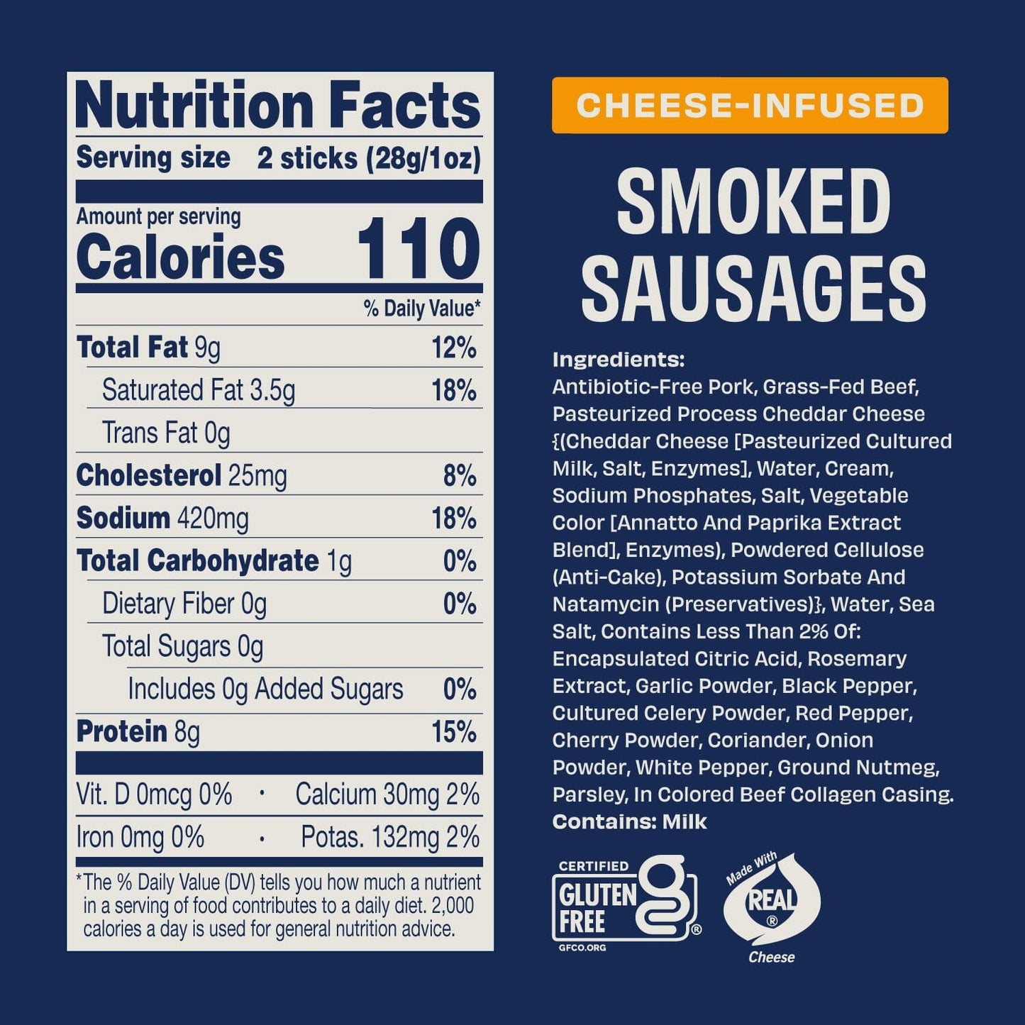 Cheese-Infused Smoked Sausages